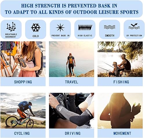 Miniatura 7 de WELLFLYHOM 2 pares de mangas para cubrir brazos para mujer, mangas de enfriamiento para brazos, escudos