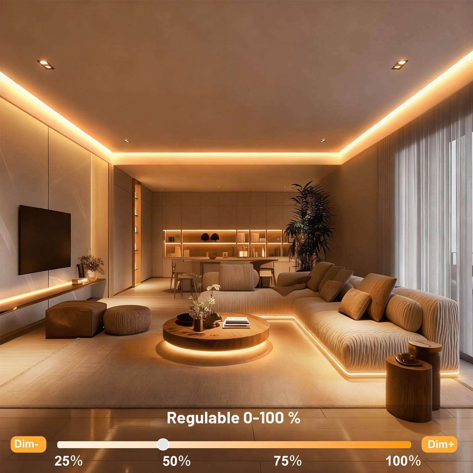 CCILAND COB Tira LED de 15 m, luz blanca cálida 2700 K, 24 V Tira LED regulable con temporizador, impermeable, cinta LED flexible autoadhesiva para el hogar, cocina, interior, exterior, DIY