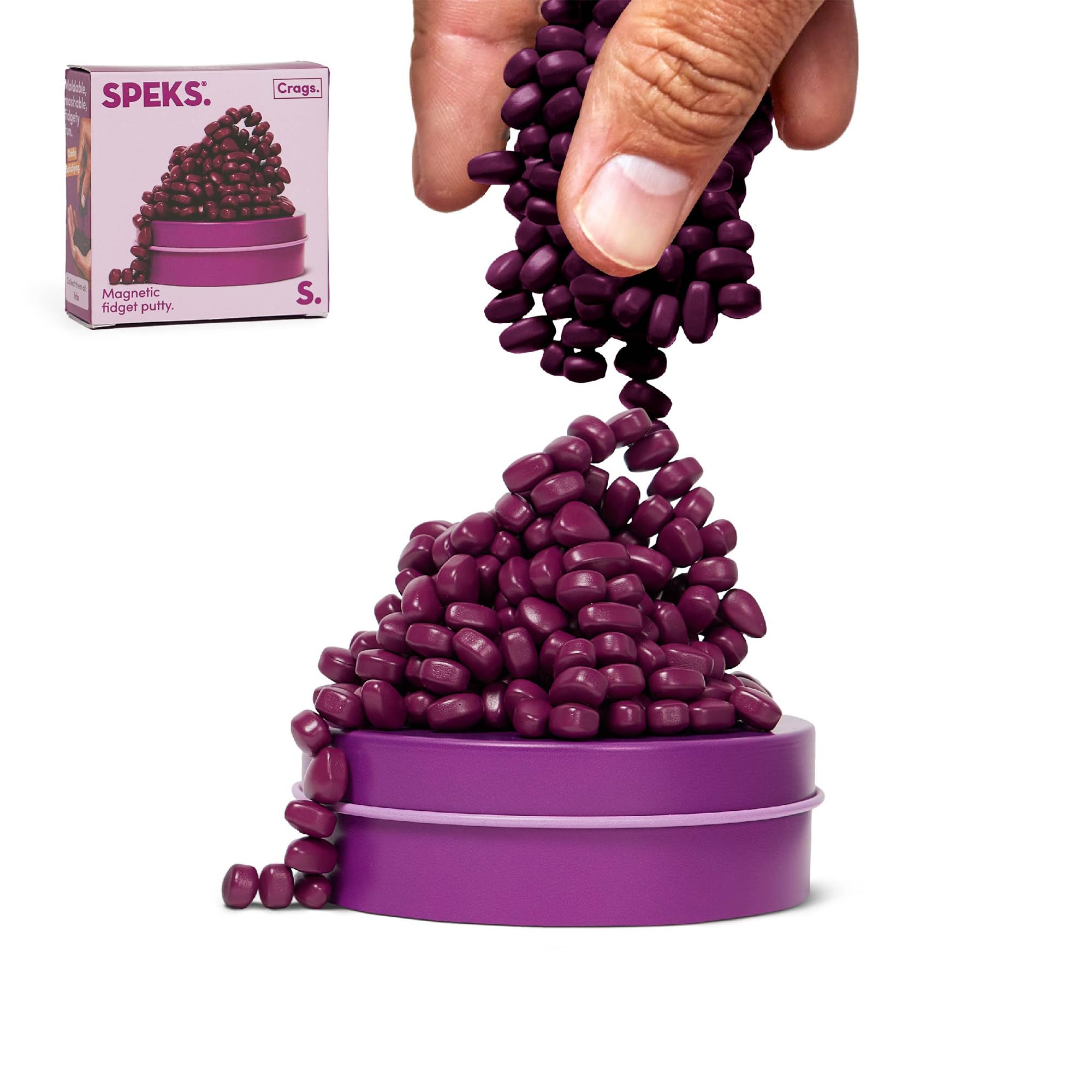 SpeksOriginal Crags Ferrite Putty | 500+ Ferrite Stones in a Tin, Fidget Toy for Stress Relief, Sensory Desk Toy for Adults & Teens 14+ | Matte Iris, Small