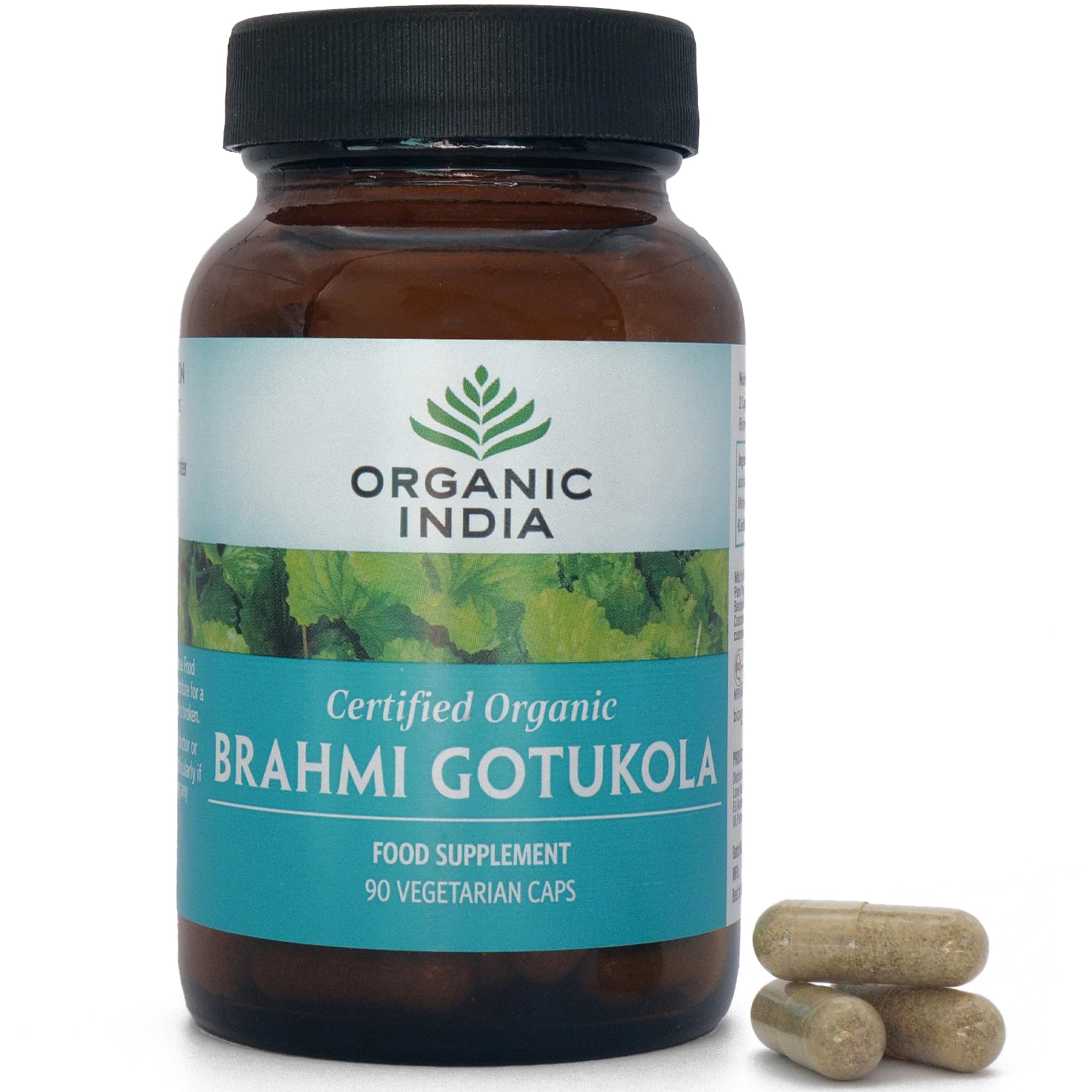 ORGANIC INDIABrahmi, Certified Organic & Vegan, 90 Capsules
