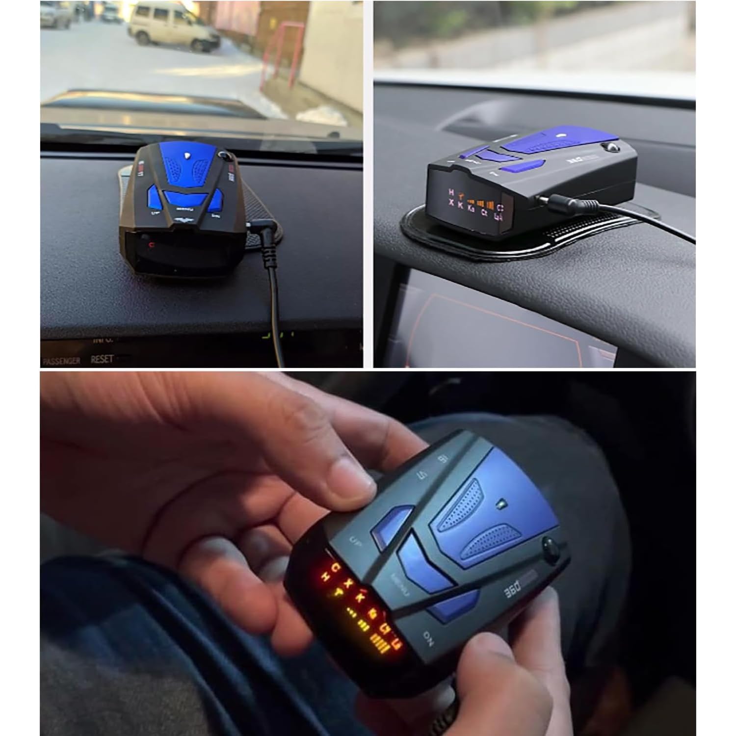 Détecteur De Radar pour Voiture, Détecteur De Radar Longue Portée avec Détection Pleine Bande 360°, 200-800m De Distance D'alerte De Vitesse pour Une Meilleure Sécurité du Véhicule