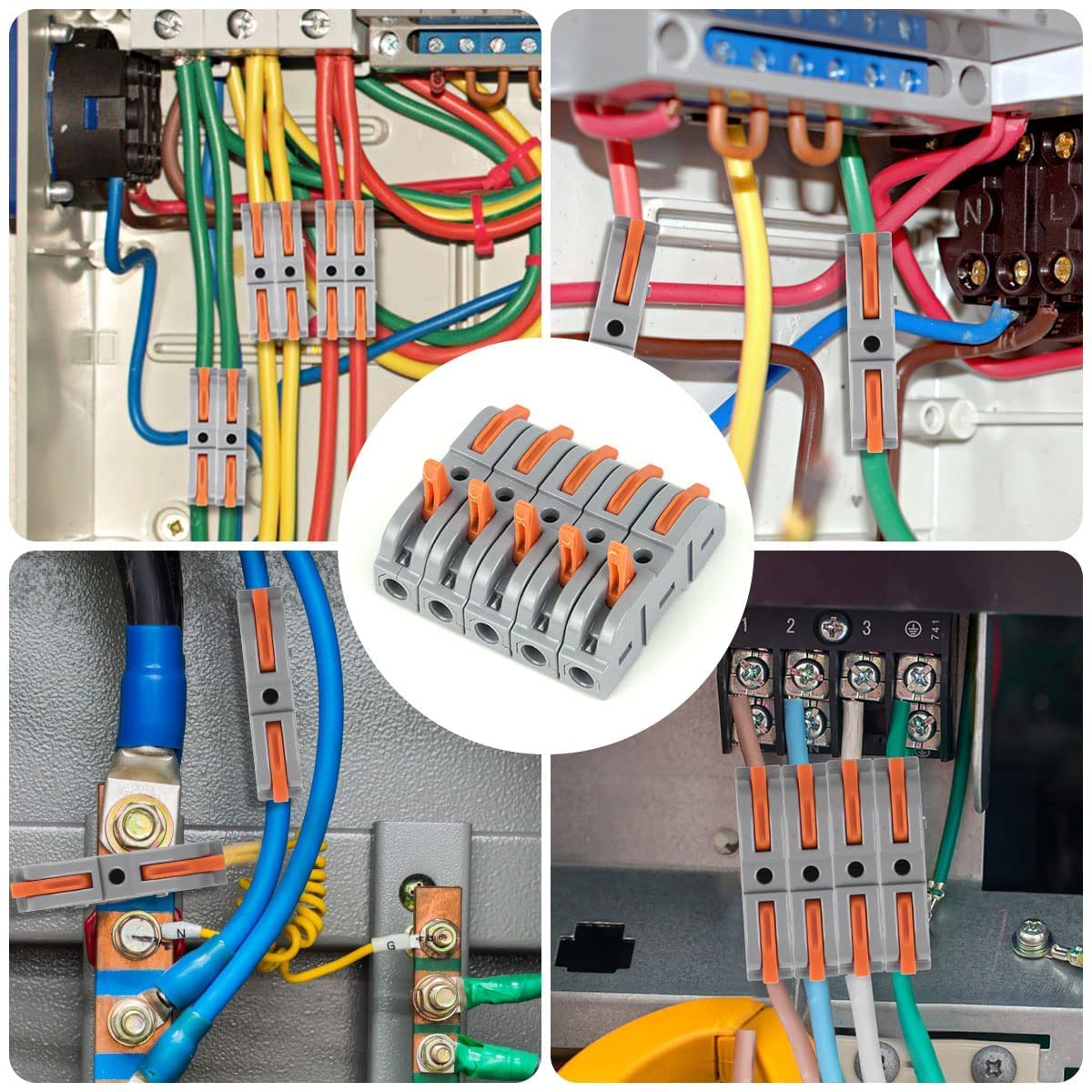 34 Piezas Conexiones Cables Electricos,Bornas de Conexion Electrica,Clemas Electricas Rapidas,Wago Conector,Fichas de Empalme Electrico,Empalmes Cables Electricos,Conectores Electricos Rapidos
