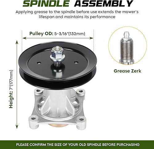 Miniatura 3 de Paquete de 3 conjuntos de husillo 187292 192870 532187281, kit de reconstrucción de cubierta de cortacésped de 54 pulgadas apto para Husqvarna