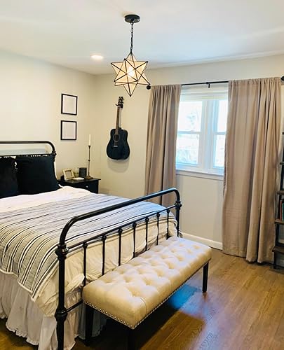 Miniatura 6 de Moderna lámpara colgante de estrella morava con semillas grandes de vidrio con cadena ajustable, iluminación de pantalla de 16 pulgadas de diámetro