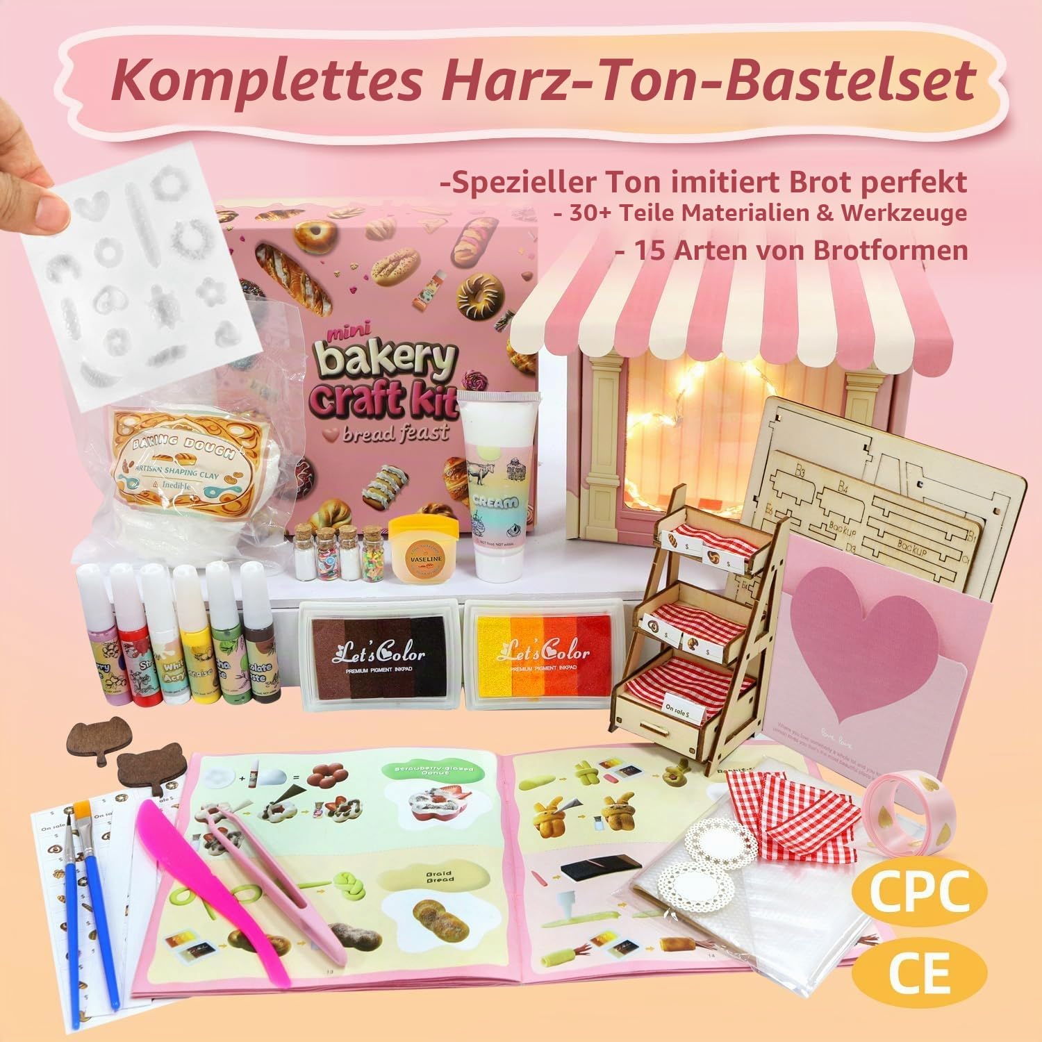 iLAND Basteln Mit Kindern Modelliermasse Lufttrocknend Bastelset Mädchen 7 Jahre Clay Bäckerei DIY Set Basteln Geschenke Für 12 Jährige Mädchen Lustige Geburtstagsgeschenke Spielzeug Kreativ
