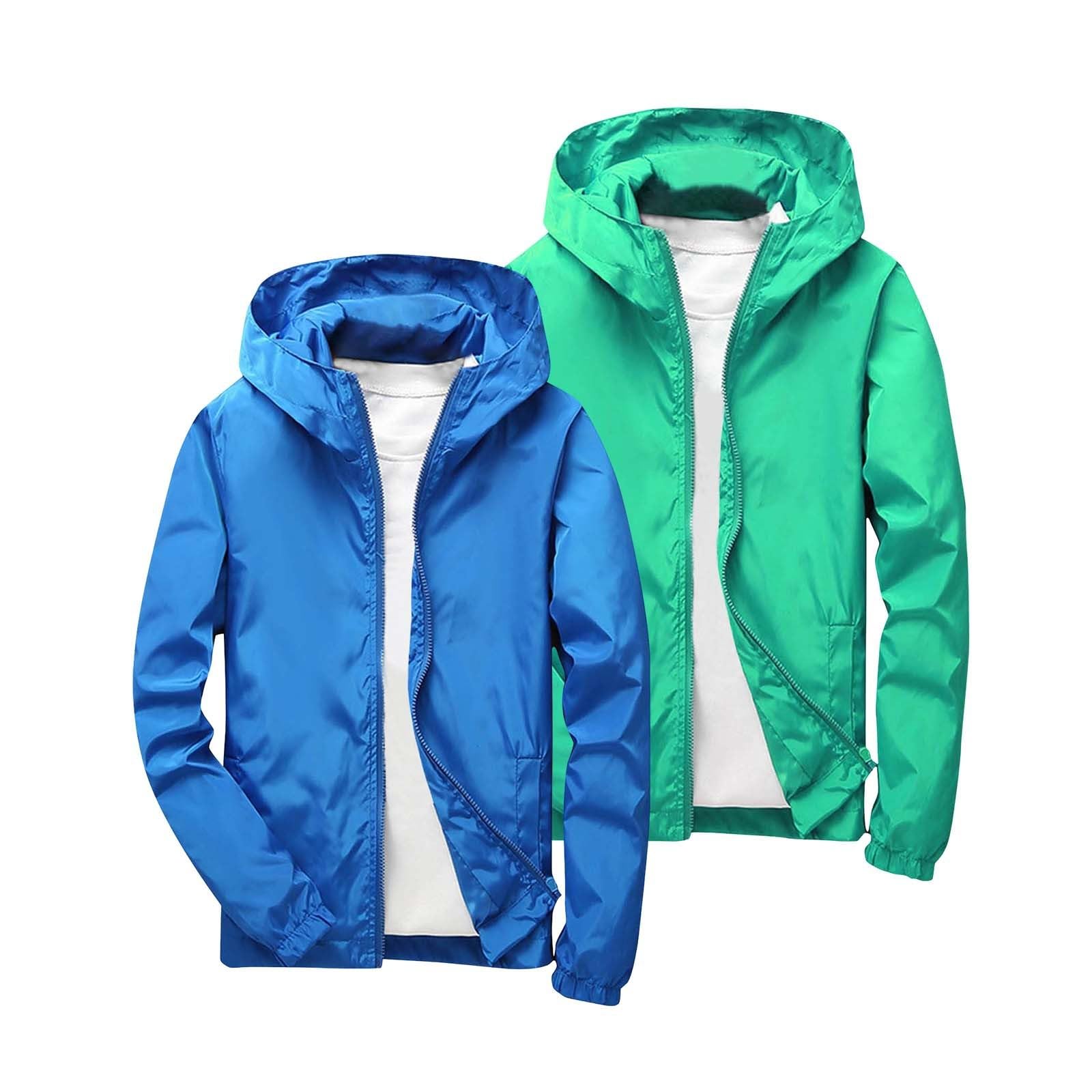 2er-Pack Regenjacke Kinder Wasserdicht Softshelljacke Mädchen mit Kapuze Leicht Warme Winter Jacke Winddicht übergangsjacke Mädchen Outdoor Wintermantel Dünne Windbreaker Kinder