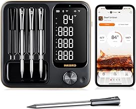 INKBIRD WiFi Wireless Meat Thermometer with 360°Readable LCD Standalone Base，4 Probes Digital Food Meat Thermometer with Remote Control for BBQ, Grill, Oven, Smoker, Rotisserie, Kitchen