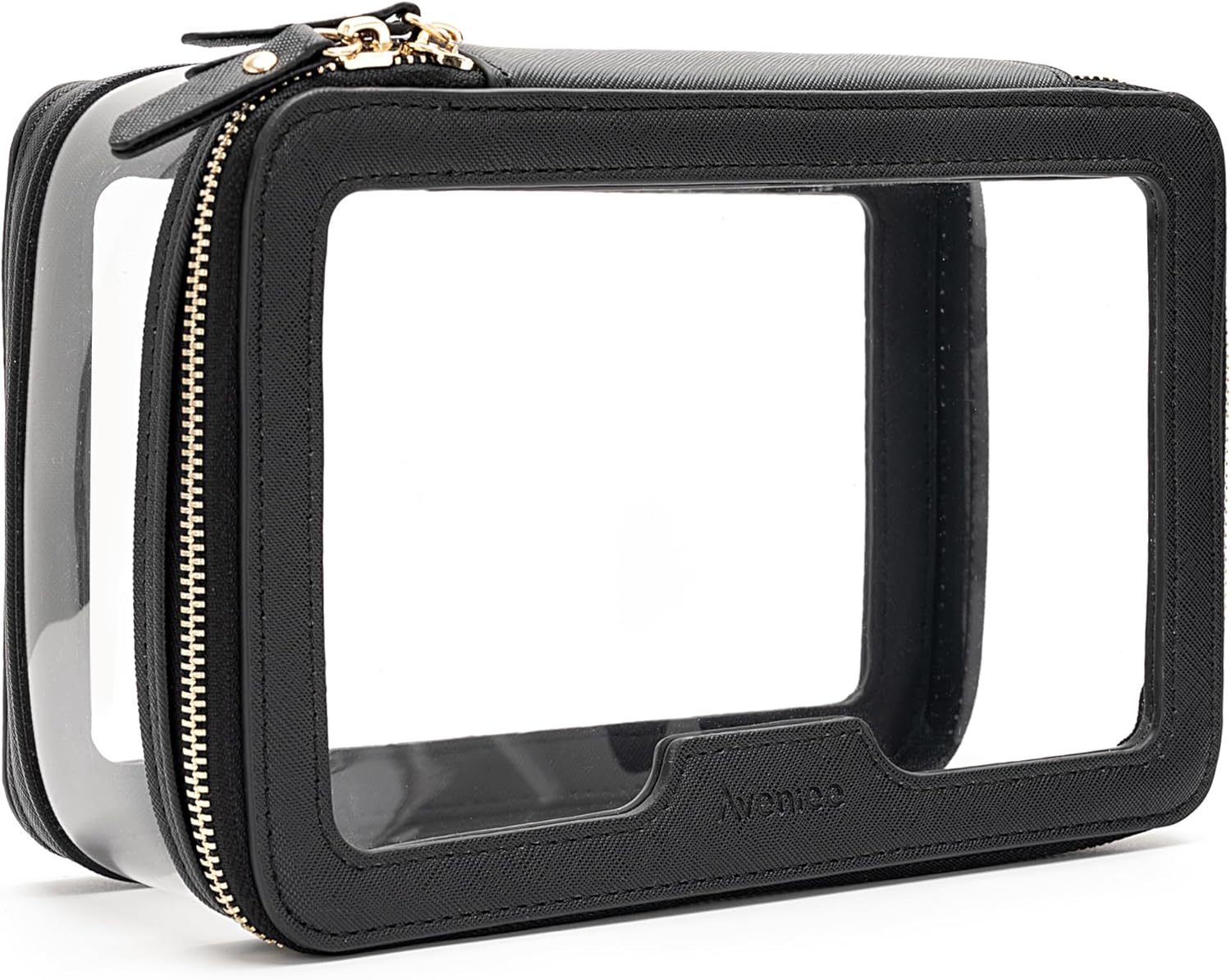 Aveniee Clear Makeup Bag, Large Transparent Cosmetic Pouch with Dual Zippers, Travel Toiletry Case Car Organization for Women Enssantials (Off-White)