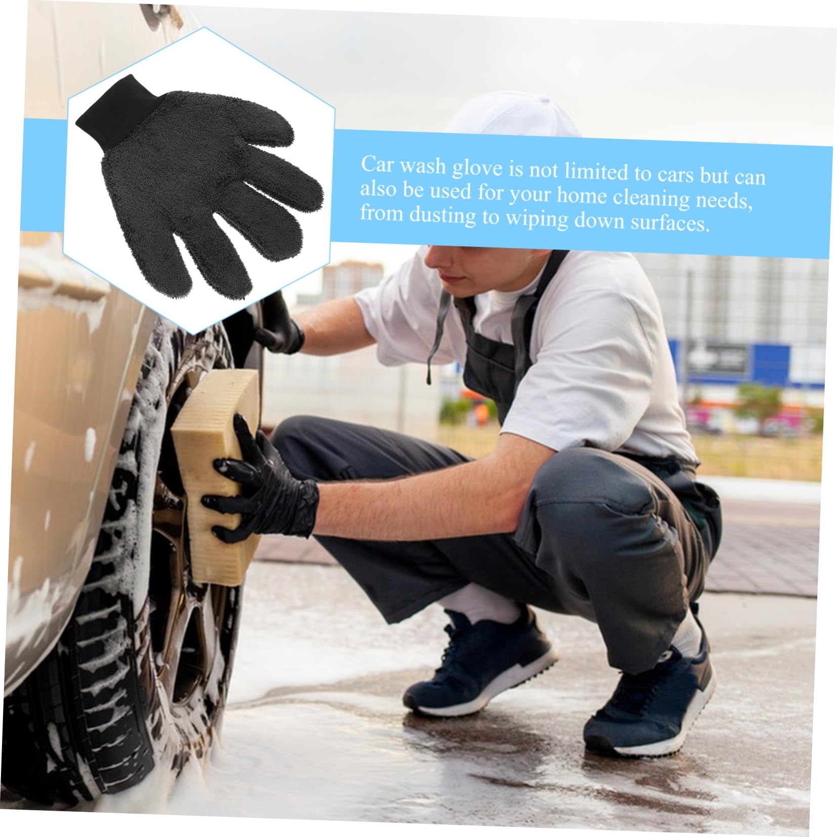 GLEAVI 4stücke Autowäsche Handschuh Finger Mikrofaser Waschhandschuh Für Fahrzeuge Vielseitig Einsetzbar Für Auto Und Haushaltsreinigung Ultraweich Und Saugfähig Für Fenster Und