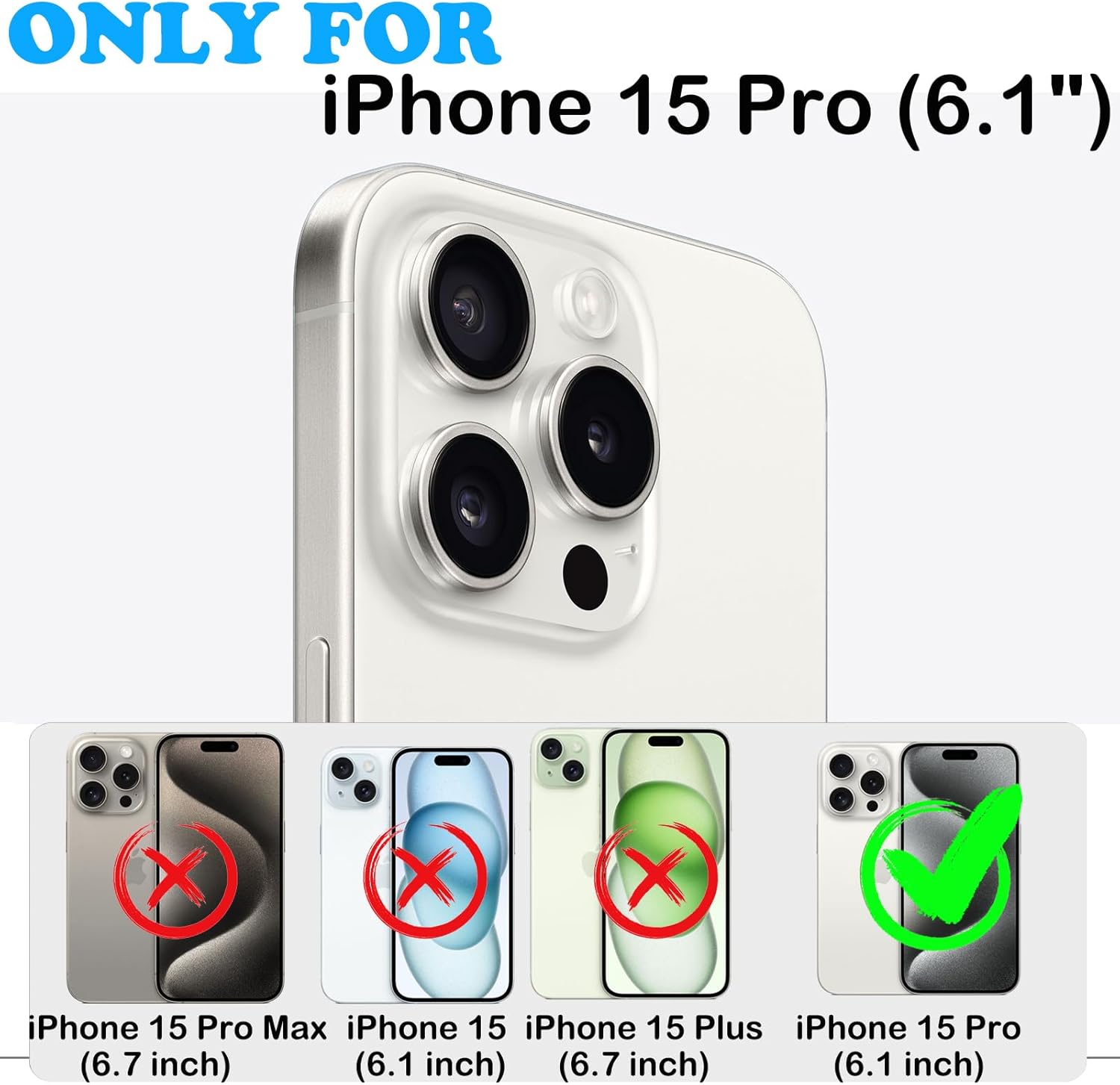 for iPhone 15 Pro Case with Belt Clip Holster,Built-in Screen Protector,Heavy Duty Shockproof Drop Protection Military Grade 3 Layers Rugged Phone Cover with Kickstand for Apple 15pro 6.1” (Black) - Image 7