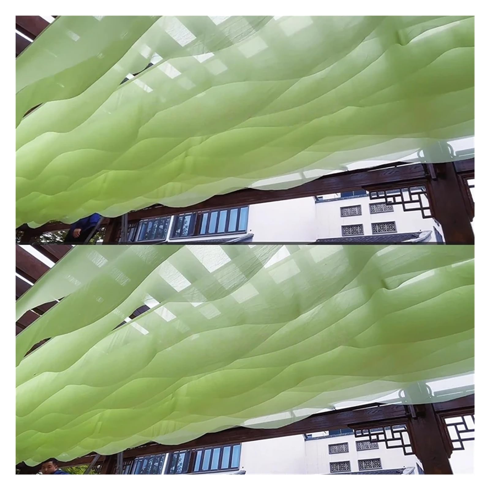 Panneaux de rideaux de plafond en gaze ondulée 40x500cm pour décoration