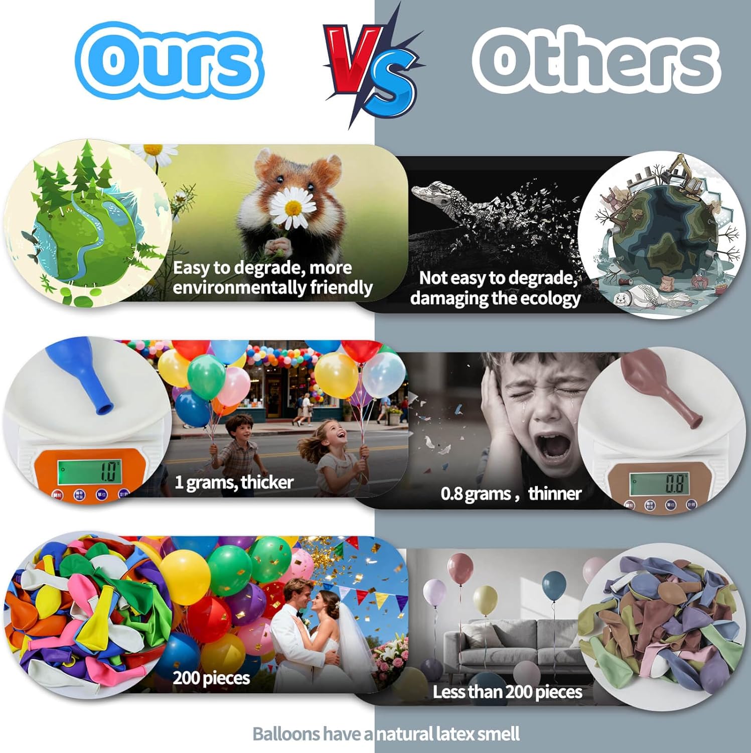 KAWKALSH 200pcs Black Balloons 5 Inch, Small Mini Latex Balloons for Party Birthday Baby Shower Anniversary Festival Arch Garland Decoration - Image 2