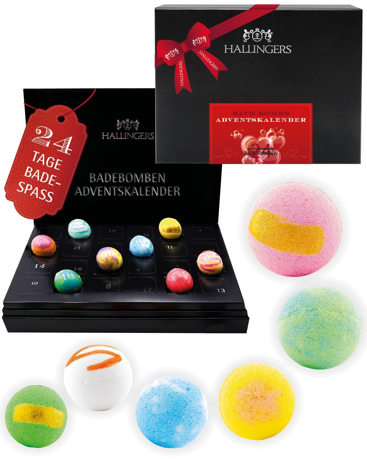 Hallingers Bath Bombs Advent Calendar Red