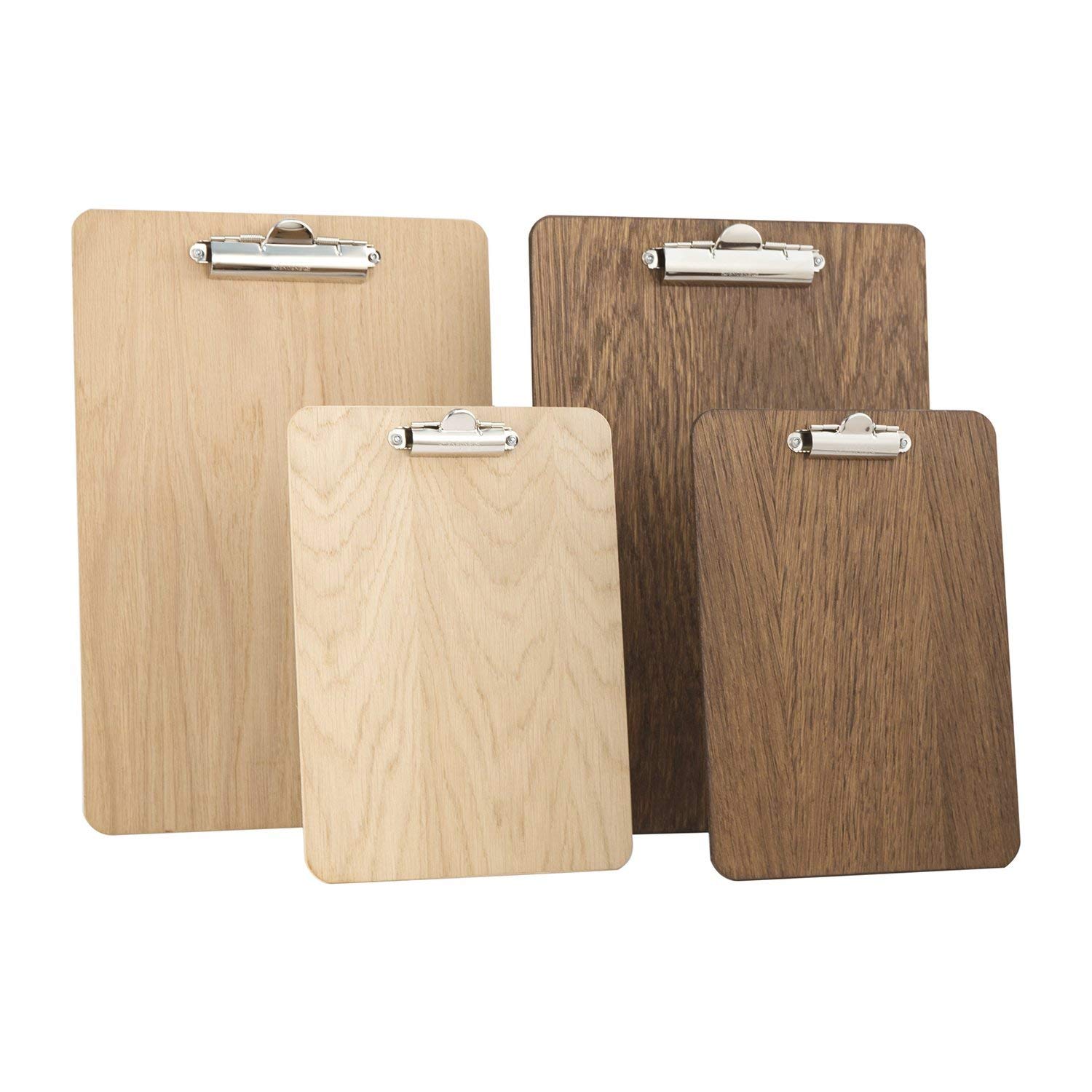 Porte-bloc En Bois Chêne Foncé Pour Menu A4 - Avec Clip Métal - Idéal Pour Restaurant Ou Bar