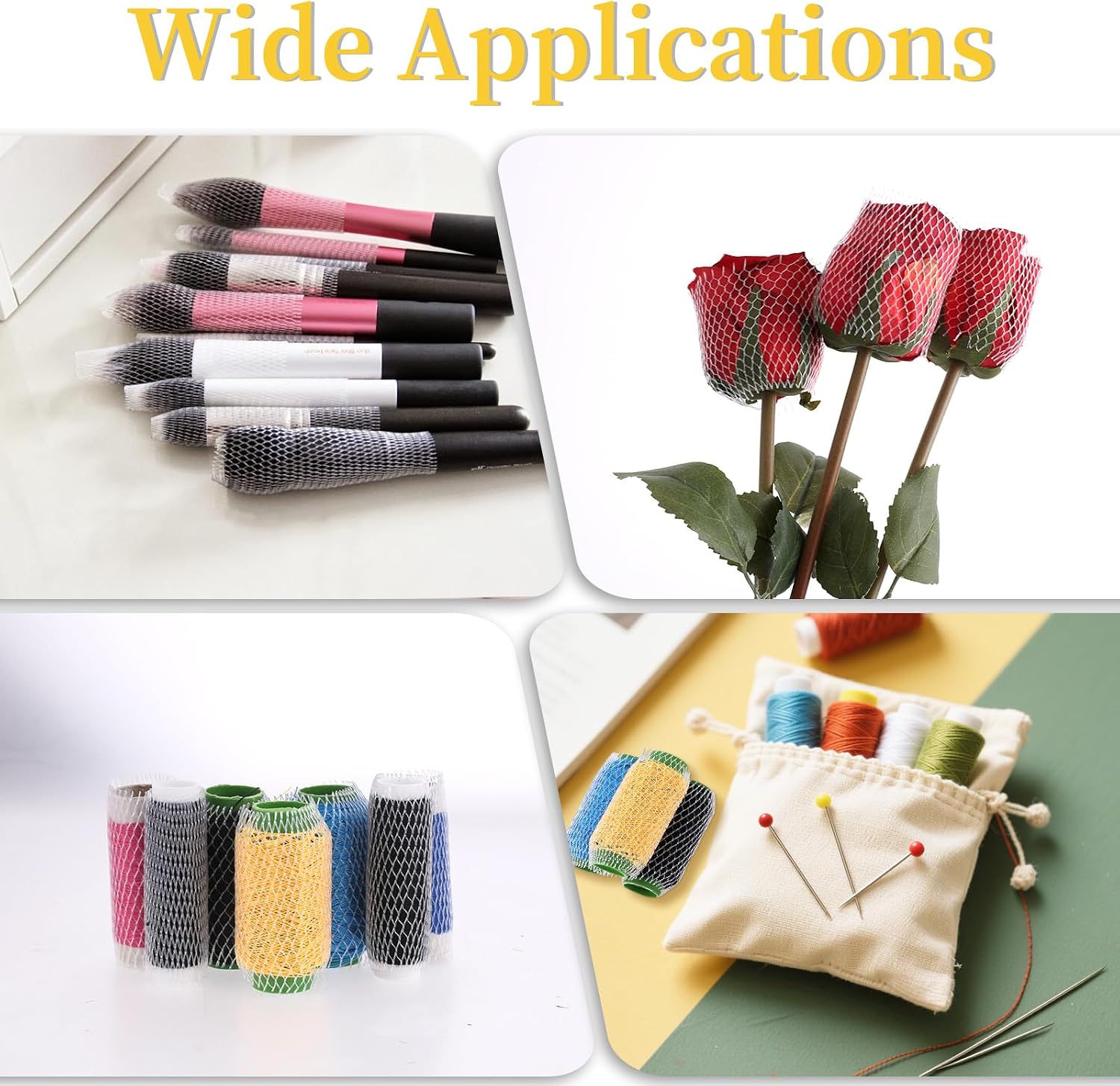 100 Pcs Thread Net Spool Saver, Embroidery Machine Thread Spools Sleeve Nets for Different Sizes of Embroidery Sewing Quilting Threads Spools and Cones (6 x 1 cm)