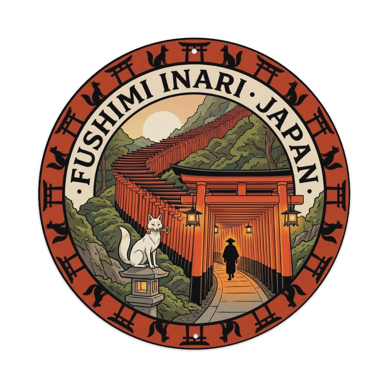 Fushimi Inari Kyoto Thousand Torii Cultural Travel Metal Tin Sign