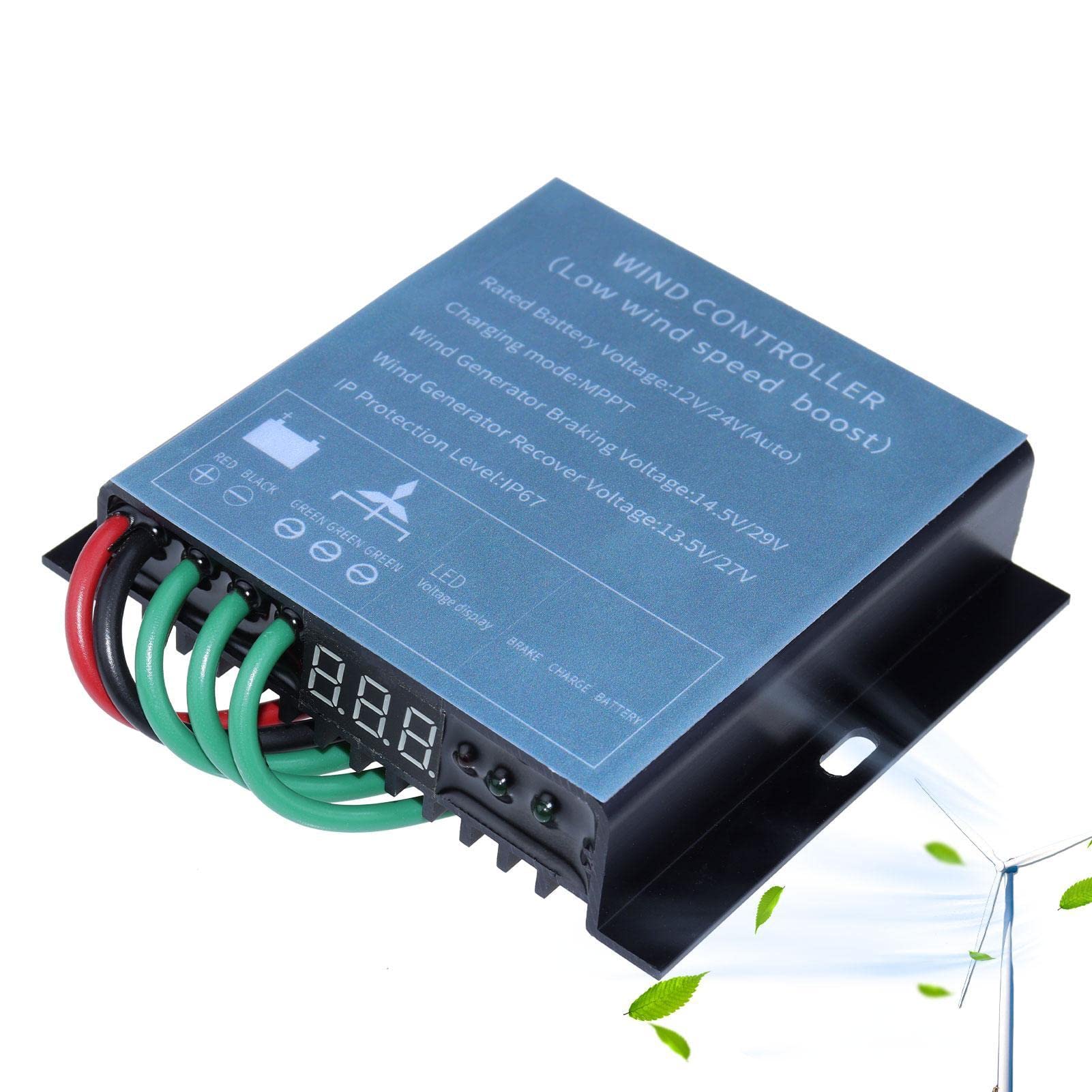 F FABOBJECTS® Wind Driven Generator Controller - 12/24V Wind Power Charge Regulator | IP67 Waterproof 800W Wind Turbine Generator Controller with Output Voltage LED-image-31