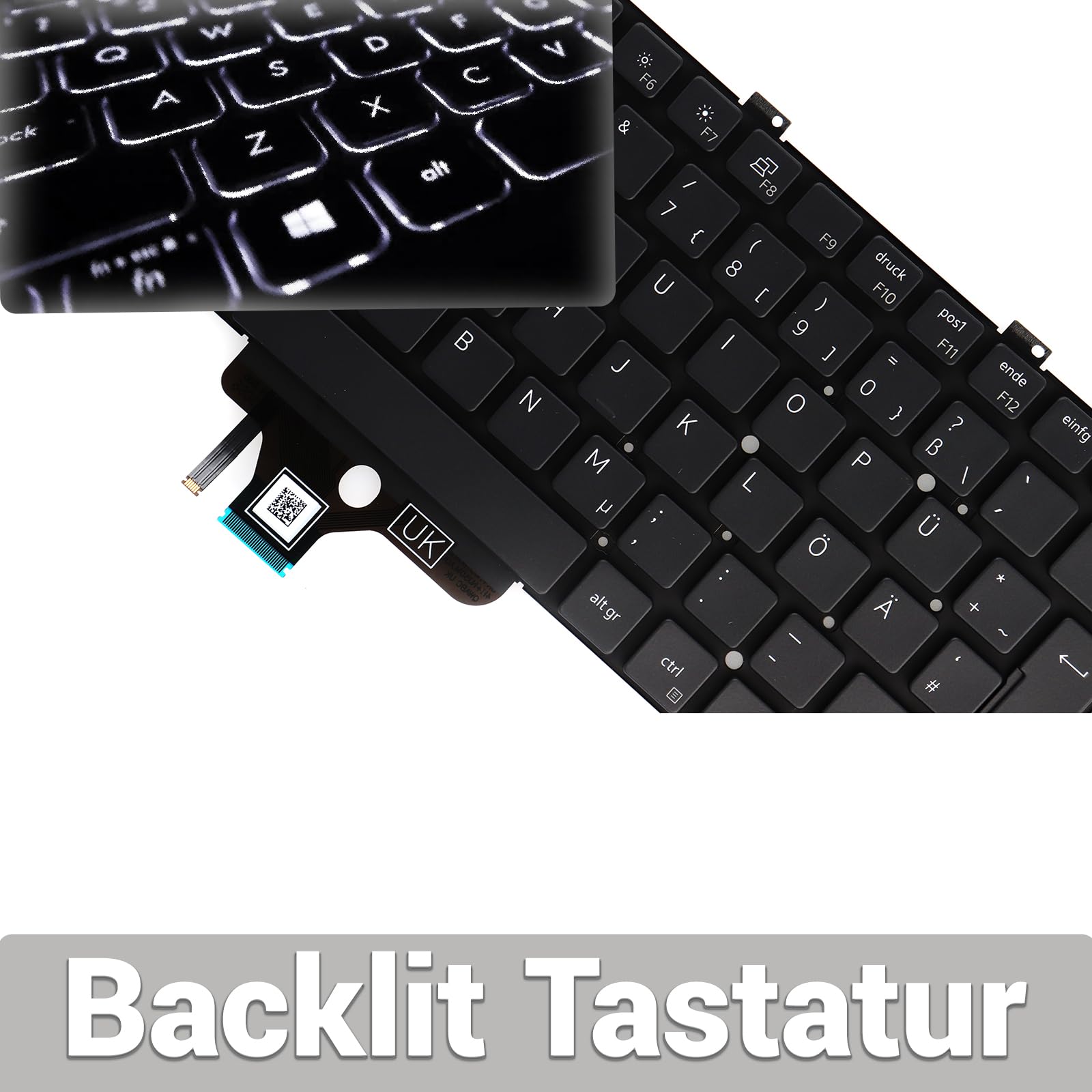 LeFix Original Deutsch Tastatur mit Hintergrundbeleuchtung für Dell Latitude 5320, 5330, 7320, 7330 -DPN:05X40C