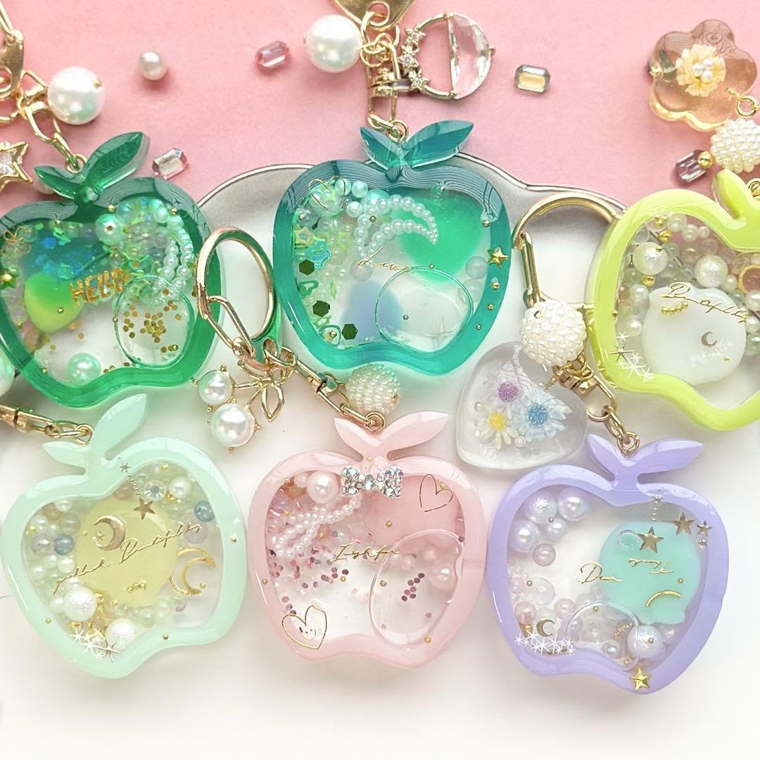 ＃501 ミントグリーン✴シェル✴マトリカリア✴レジンヘアゴムキーホルダー Amazon.co.jp: りんごシャカシャカレジンキーホルダー : おもちゃ