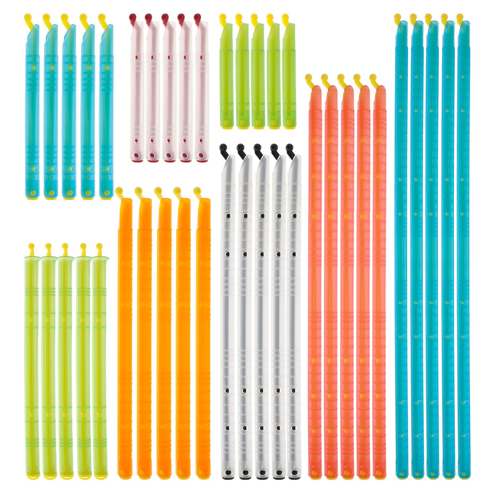 Menibbler 40 Pcs Bag Sealer Sticks, Reusable Bag Clip Sticks, Chip Food Clips Plastic, Compact Bag Sealing Sticks, Portable Bag Closure Sticks Colorful Food Clip Sticks For Kids Snacks