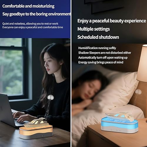 Miniatura 4 de Lumena Lamps Medusa, humidificador de aromaterapia para yate de 5.1 fl oz, luz ambiental de 7 colores, diseño ultrasónico de funcionamiento