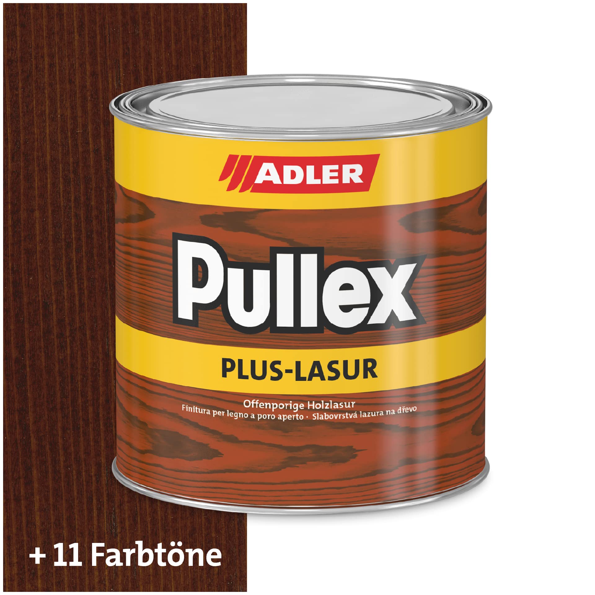 ADLER Pullex Plus-Lasur - Holzlasur Außen Farblos - Universell einsetzbare & aromatenfreie Holzschutzlasur als perfekter UV- & Wetterschutz - 2,5 l Afzelia/Braun