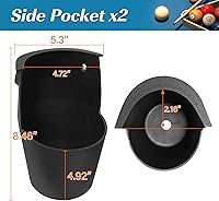 Vista 5 de Bolsillos de repuesto para mesa de billar, juego de 6 bolsillos para mesa de billar