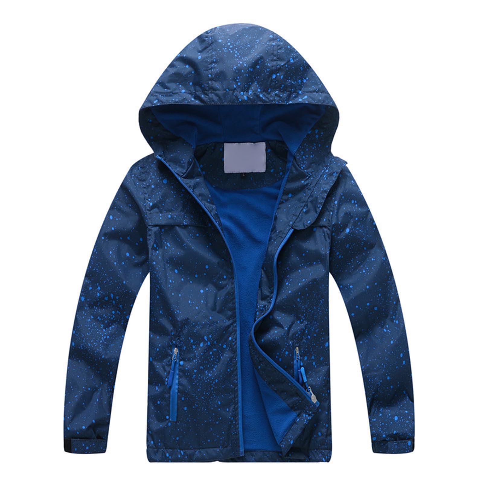Giacca per ragazzi Giacca a vento leggera foderata in pile con cappuccio giacche all'aperto antivento escursionismo cappotto per bambini autunno inverno Outwear
