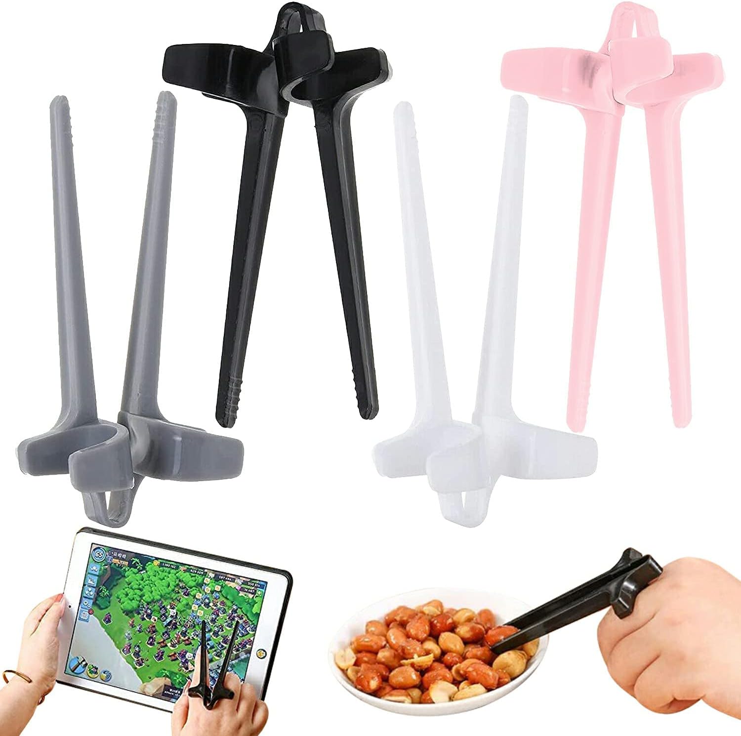 Snack Potato Chips Tongs,4Pcs Snack Finger Chopsticks Potato Chips