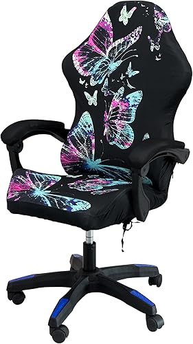 Fundas para sillas de juegos, impresión 3D, de una pieza, ajuste universal, funda de asiento para silla de juegos con reposabrazos (color estilo 5)