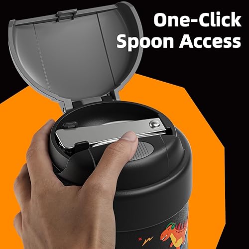 Miniatura 4 de Termo de sopa de 15 onzas para comida caliente para niños, tarro de comida aislado con cuchara, recipiente térmico para almuerzo, vacío de boca