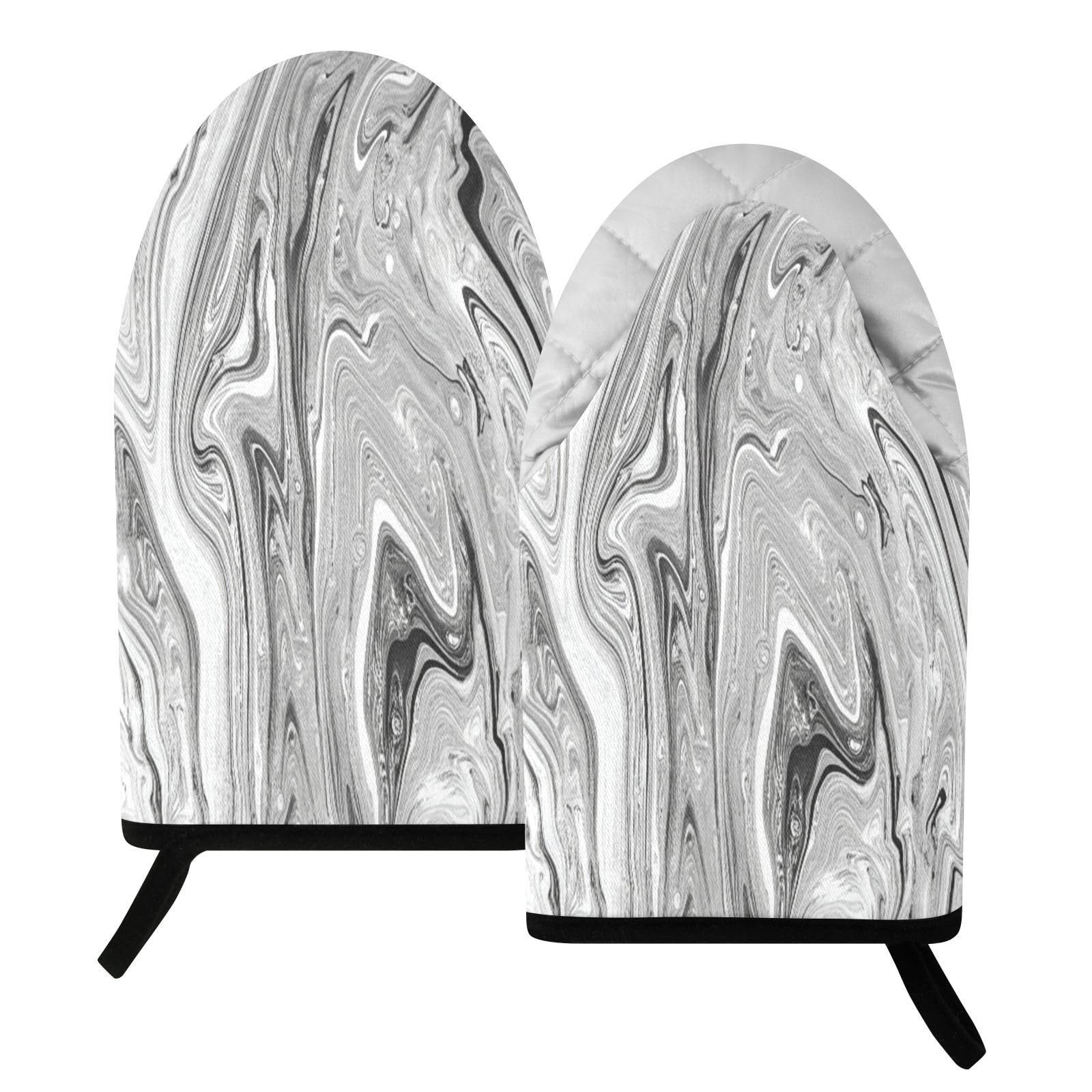 BURSTDDY Marble Oven Mitt,Heat Resistant Kitchen Mitts for Cooking