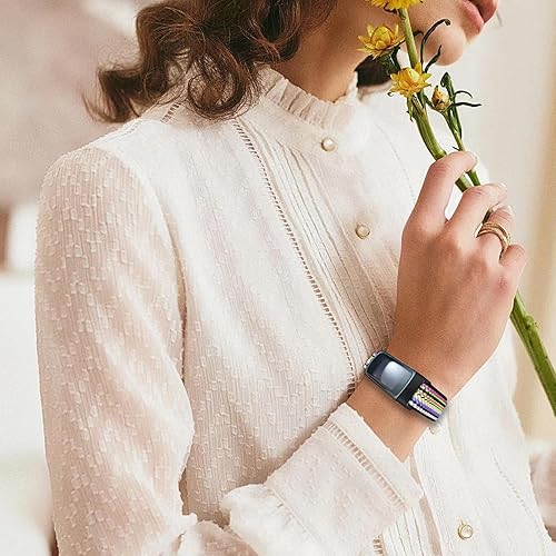 Miniatura 6 de Bandas elásticas compatibles con Fitbit Charge 5 bandas para mujeres y hombres, correas elásticas ajustables, accesorios de repuesto para Fitbit
