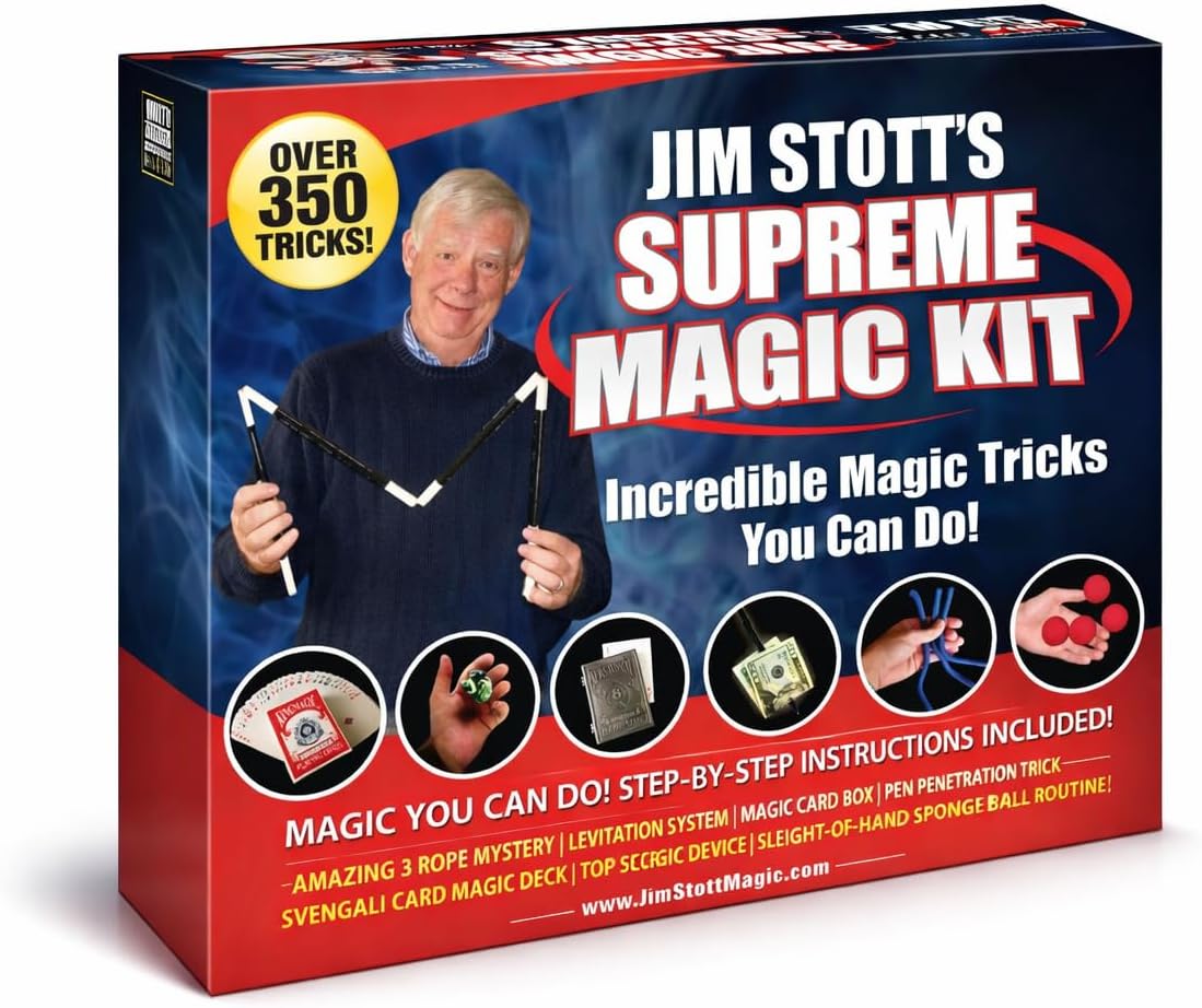 Supreme Magic Kit for Kids – 250+ Easy Magic Tricks | Beginner Magic Set with Cards, Coins & Mind Reading | Fun Gift for Boys, Girls, Teens & Adults