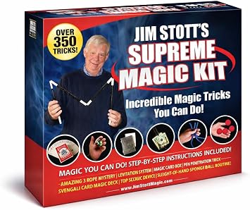 Supreme Magic Kit for Kids 250+ Easy Magic Tricks | Beginner Magic Set with Cards, Coins & Mind Reading | Fun Gift for Boys, Girls, Teens & Adults