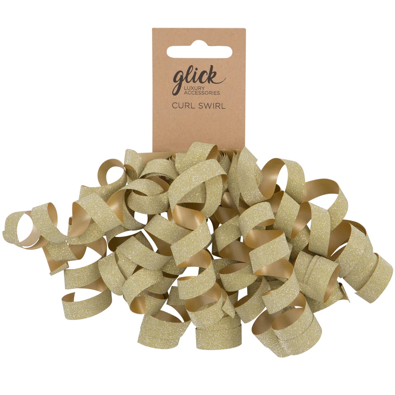 Glick Curl Swirl Bow, Suitable for Christmas, Birthday, Valentine, Mother's Day, Father's Day, Gold Glitter