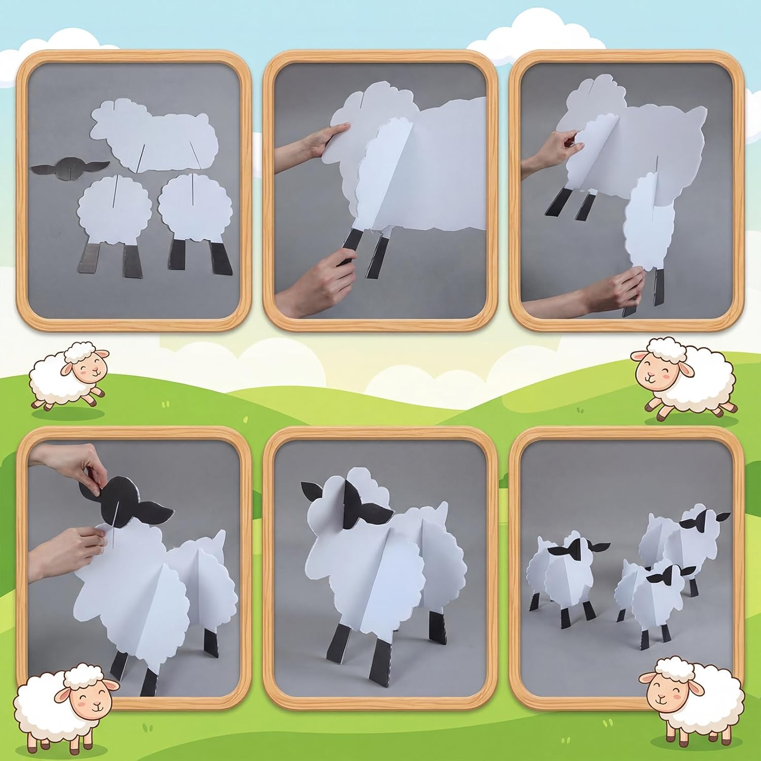 3 Pcs VBS Signs Decoration 14.1-20 Inch Sheep Cardboard Cutouts VBS 2026 Party Lawn Decoration for the Lord is My Shepherd for Events Activities Church Party
