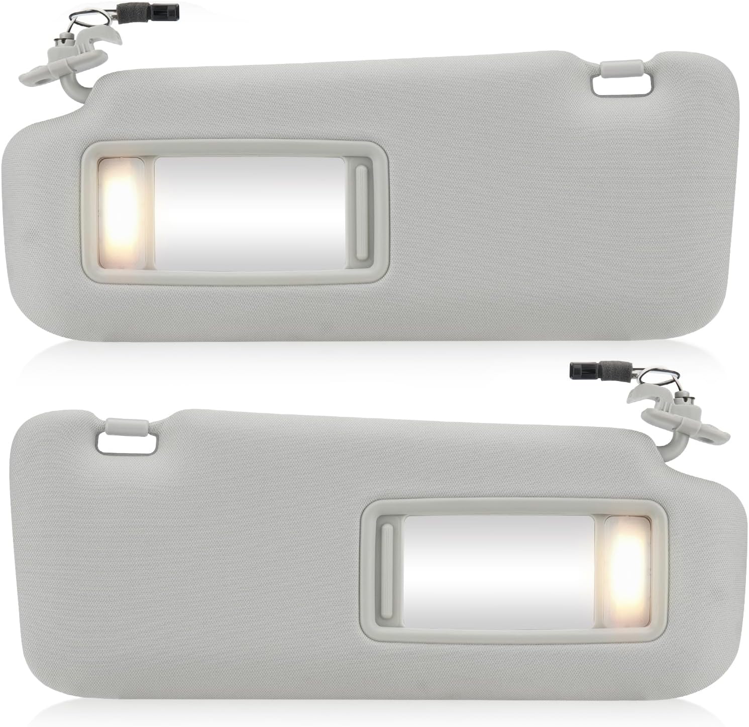 Left & Right Sun Visor with Light for Mazda CX-9 2010-2015, Driver & Passenger Side Grey Sunvisor Replace Ment TDY1-69-320