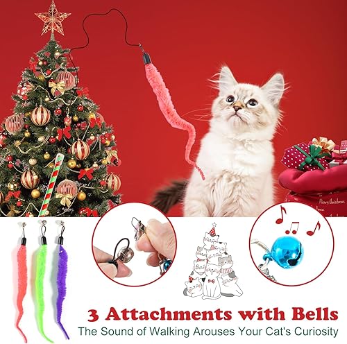 Miniatura 4 de Calendario de Adviento para gatos 2023, calendario de cuenta regresiva de juguete para gatos de 24 días, juguetes de Navidad para gatitos con