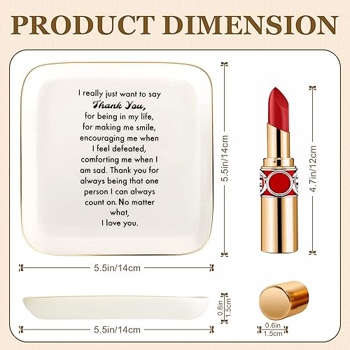 Miniatura 5 de PUDDING CABIN - Plato para anillos para regalo de agradecimiento para mujeres, madres, maestras, compañeras de trabajo con el mensaje "Thank You for