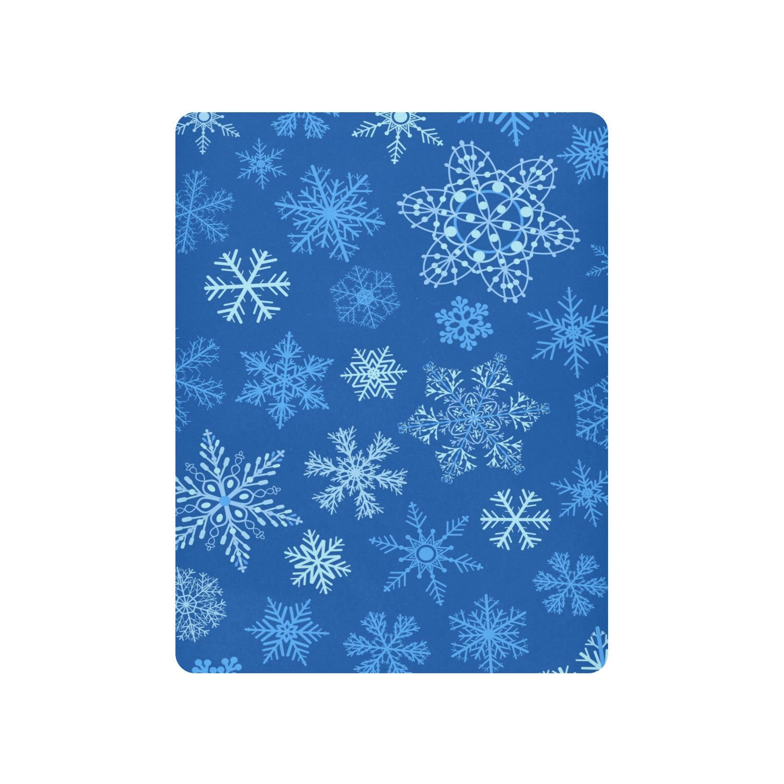 Moudou Christmas Blue Snowflake Playard Sheet for Boy Girls, Soft Breathable Fitted Toddler Sheet for Standard Playard Bed Mattress, 39 x 27 x 5 Inch