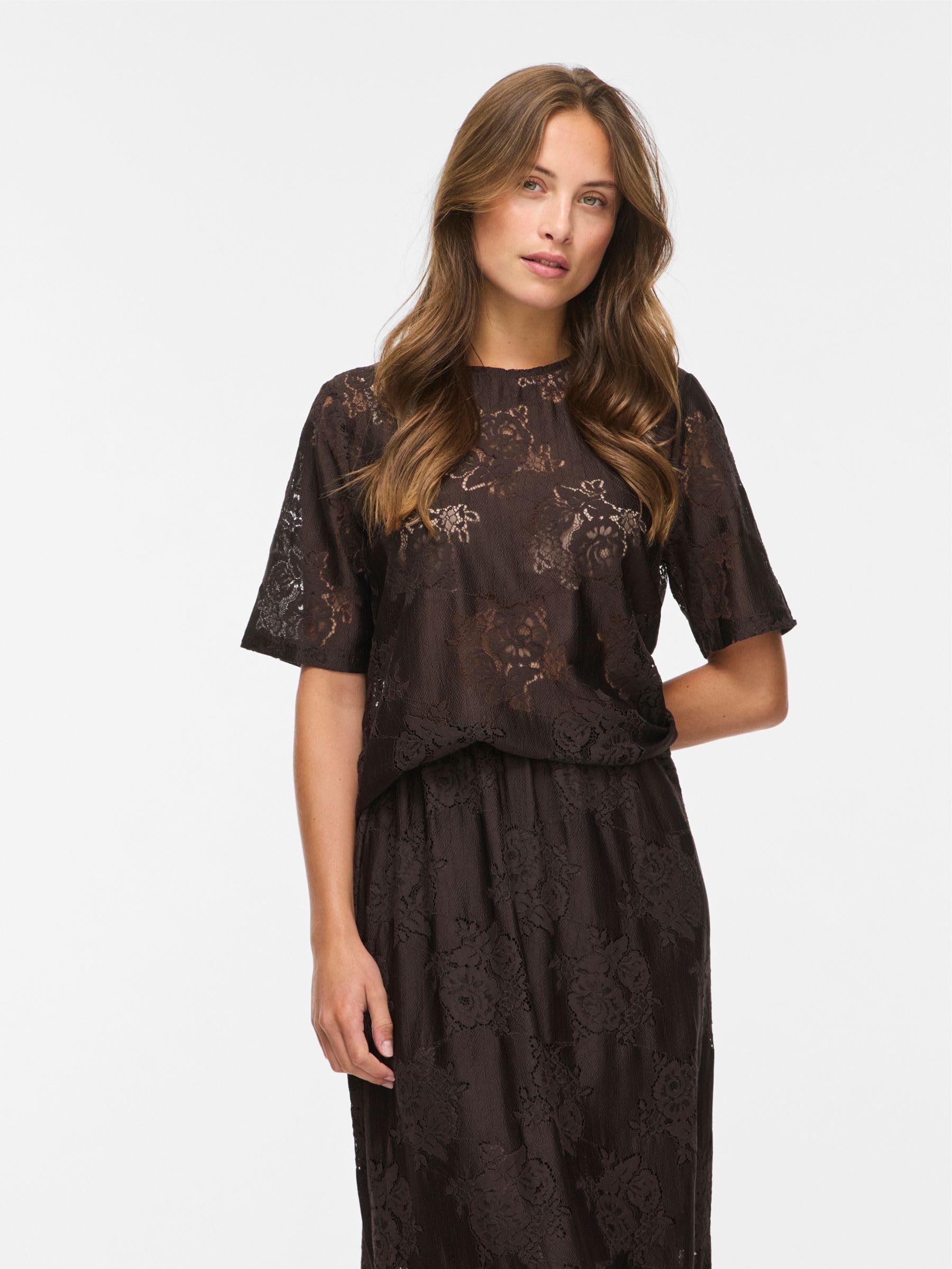 Vila Female Oberteil mit kurzen Ärmeln VIMAVEN Rundhals | Short Sleeved Top