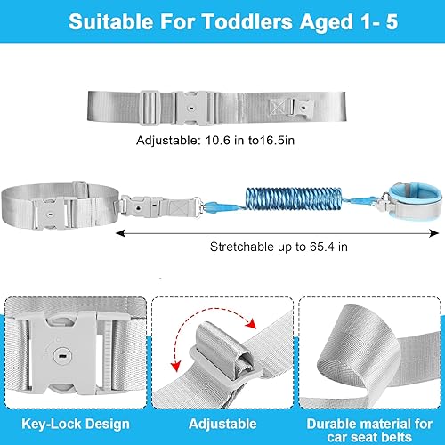 Miniatura 2 de Accmor Correa reflectante para cinturón infantil, 2 en 1 anti pérdida de muñeca para bebé, banda de cintura antipérdida para niños y niñas, arnés de