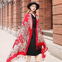 Vista 67 de DANA XU Manta de pashmina extragrande 100% de lana merina, bufanda de viaje, bufanda de cachemira para mujer, otoño e invierno, chal de gran