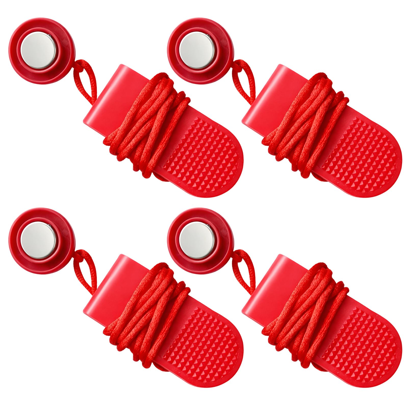 4Pcs Universal Treadmill Accessories, Treadmill Magnetic Safety Key Replacement for Most Treadmills, Red Emergency Stop Switch Safety Keys for Exercise Machine, Running Machine Magnetic Clip Set