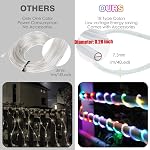 99FT 300 LED Lumières à corde communicables extérieures étanches, 24 Lumières de corde changeantes de couleur avec télécommande, lumières de chaînes extérieures de couleur Chaning pour chambre, terrasse, patio, arrière-cour Noël Halloween
