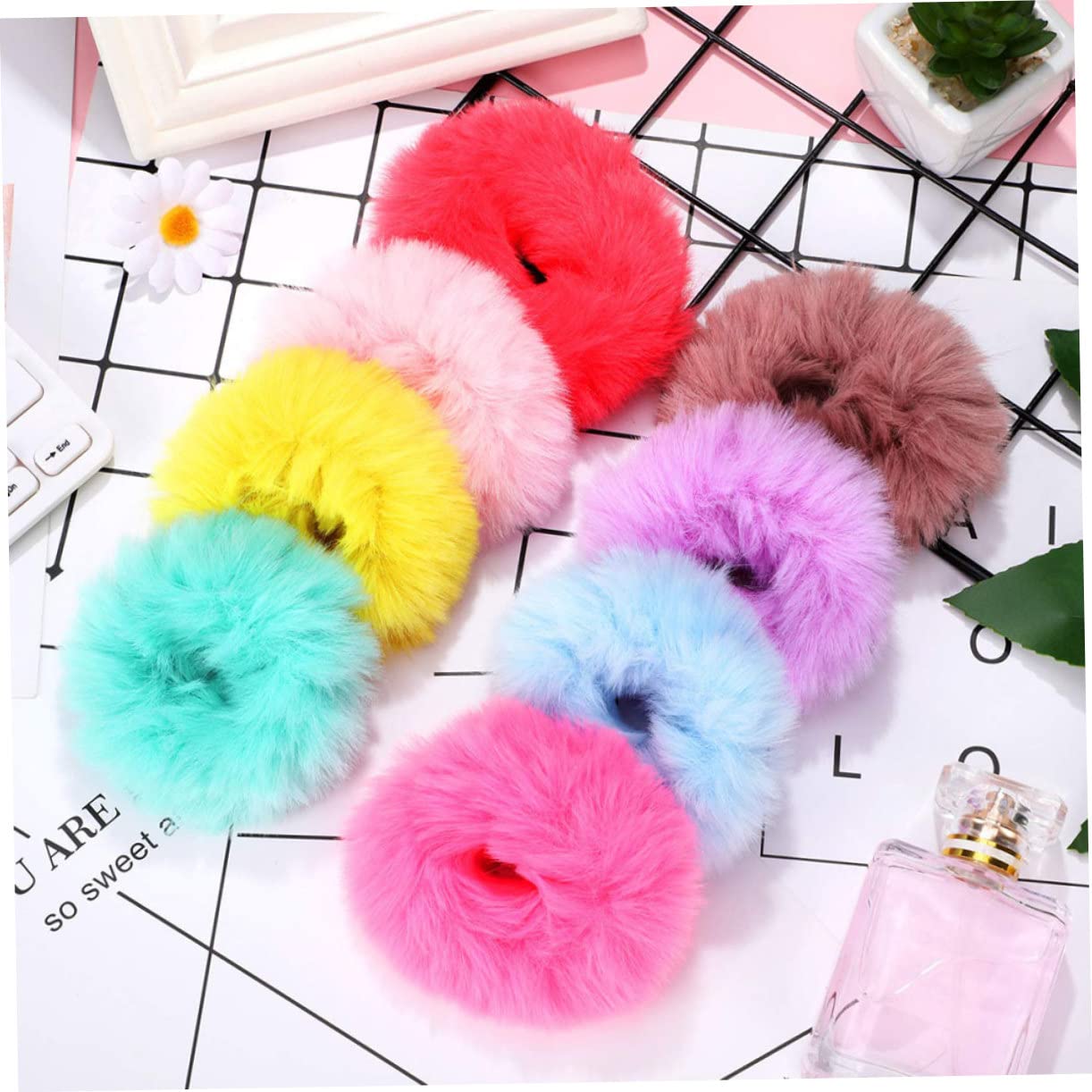 Hemobllo 30 Bandas Elásticas Cabello de Felpa, Simples y Elegantes, Buena Elasticidad para Mujeres y Niñas, Accesorios para Organizar el Cabello Estilo
