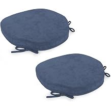 Loveboat Washable Windsor Chair Cushion Chair Seat Cushion for Kitchen, Dining, Farmhouse Navy Pack of 2