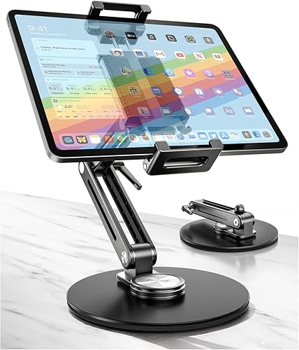 Soporte de escritorio para iPad - Cuerpo de aluminio ligero soporta hasta 4.4 libras Soporte de monitor portátil resistente de 16 pulgadas, 17.3