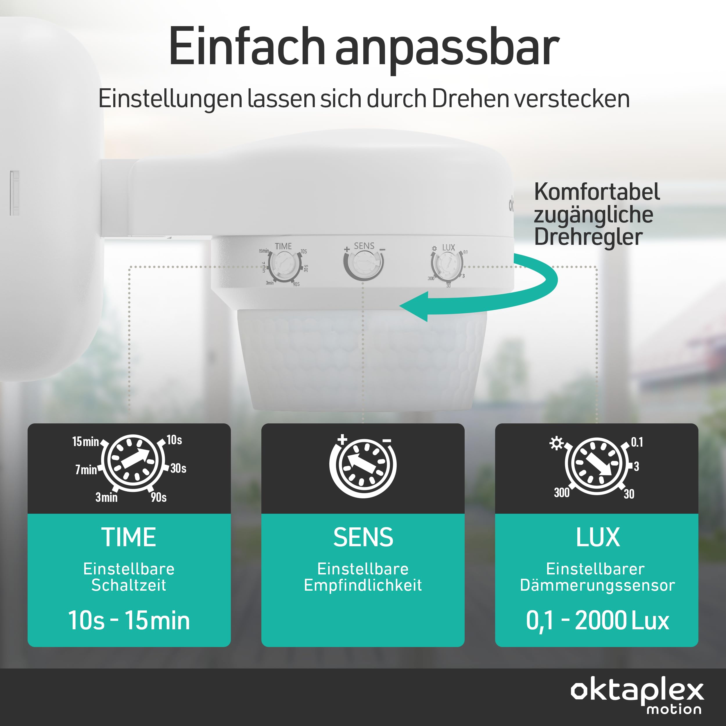 Oktaplex 2er Set Mia Bewegungsmelder schwenkbar weiß